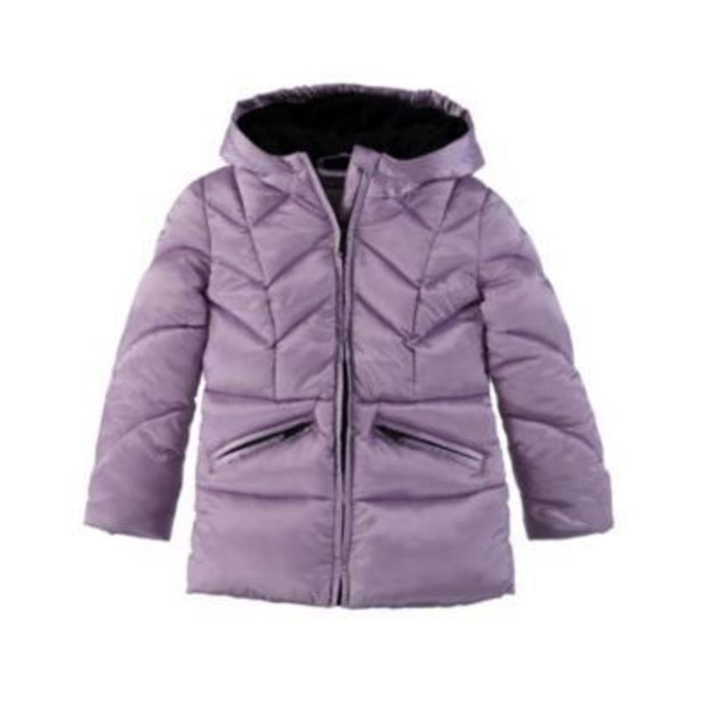 S Rothschild & Co Big Girls Crystal Satin Chevron Quilt Puffer Coat